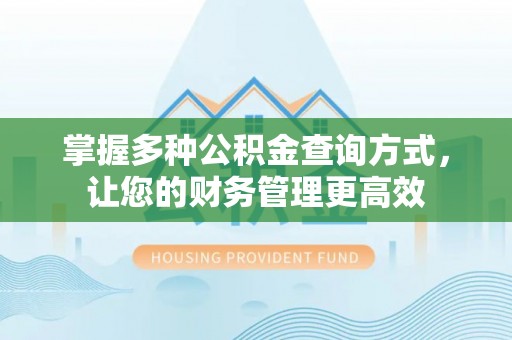 林边掌握多种公积金查询方式，让您的财务管理更高效