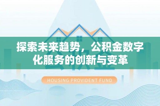 林边探索未来趋势，公积金数字化服务的创新与变革