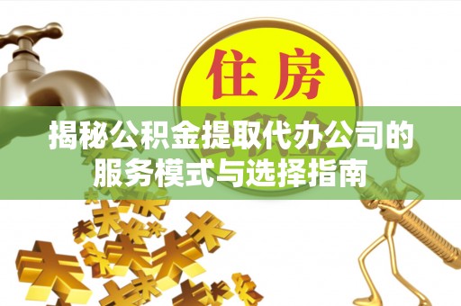 林边揭秘公积金提取代办公司的服务模式与选择指南