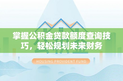 林边掌握公积金贷款额度查询技巧，轻松规划未来财务