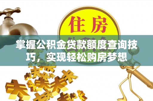 林边掌握公积金贷款额度查询技巧，实现轻松购房梦想