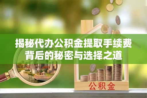 林边揭秘代办公积金提取手续费背后的秘密与选择之道
