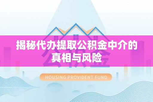 林边揭秘代办提取公积金中介的真相与风险
